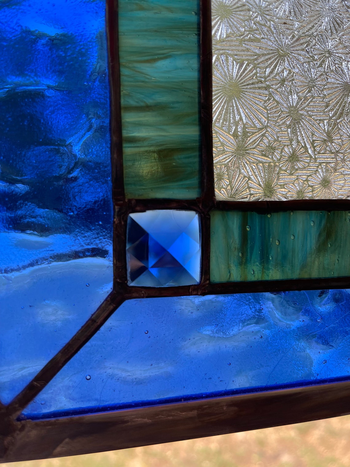 Vintage Plate STAINED GLASS Window 18 9/16 X 16 5/8 Etsy