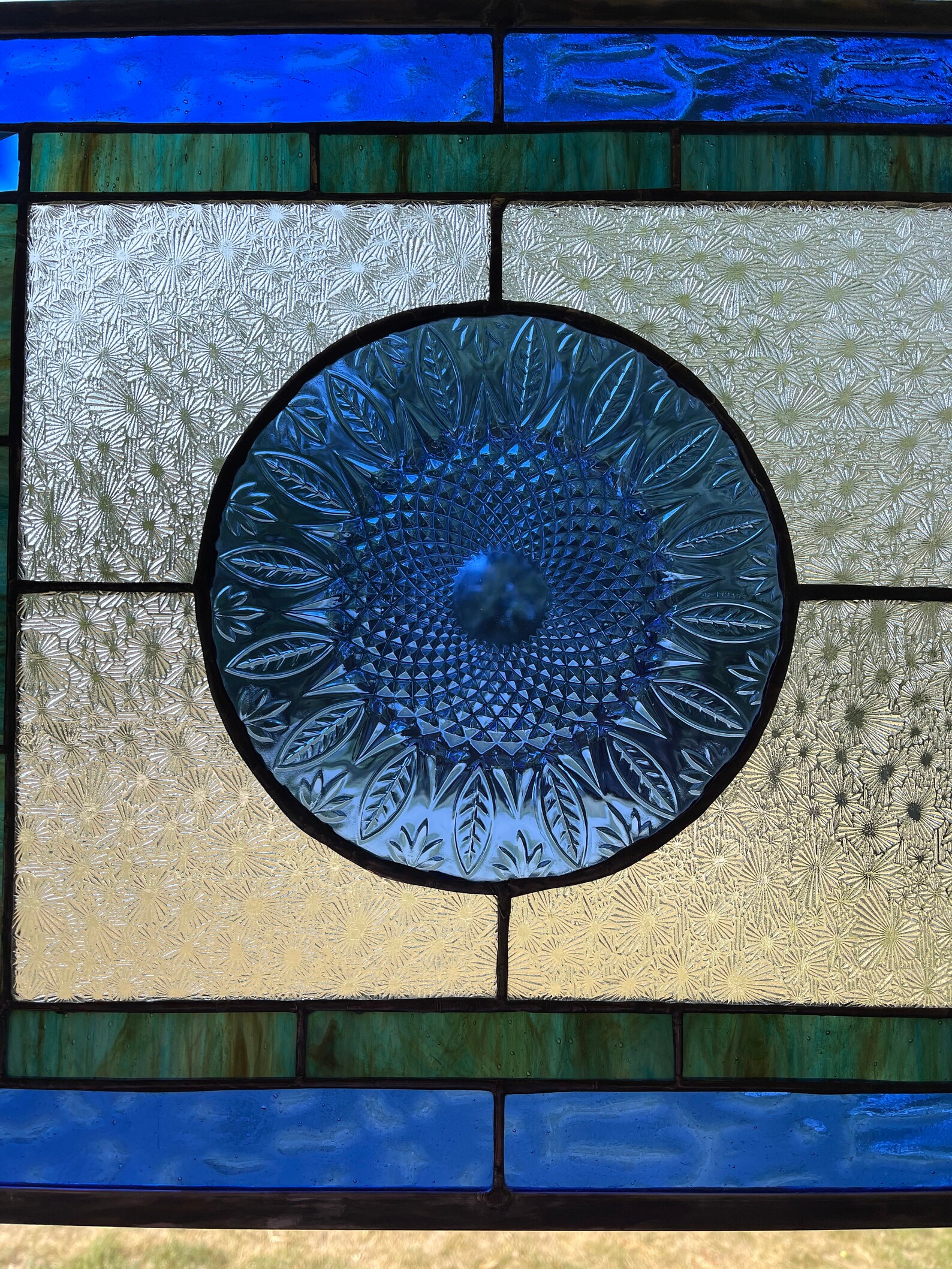 Vintage Plate STAINED GLASS Window 18 9/16 X 16 5/8 Etsy