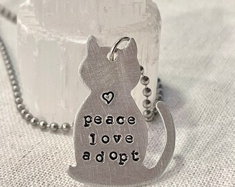 Peace Love Adopt Cat