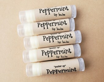 Peppermint Lip Balm, Christmas Candy Cane, Special Friend Gift, Moisturizing Lips