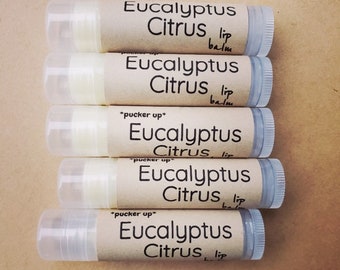 Essential Oil Lip Balm, Natural Lip Care, Eucalyptus Citrus