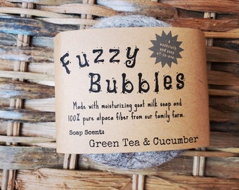 Green Tea and Cucumber, Wool Soap, Goat Milk Soap, Natural Bath Products, Exfoliating Soap