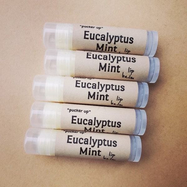 Eucalyptus Mint Lip Balm, Essential Oil Lip Balm, Natural Lip Care