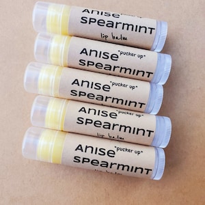 Anise Spearmint Lip Balm, Moisturizing Lip Care For Tweens, Party Favors