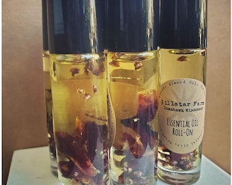 Essential Oil Roller, Body Oil, Aromatherapy Roll On, Perfume, Flower Infused, Herbal Roll-ons, Bridesmaid Gifts, Gifts for Her