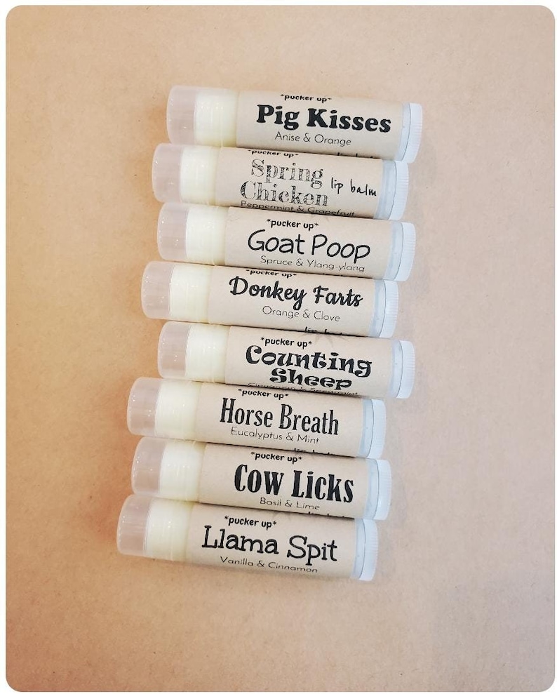 Funny lip balm with names in creative font designs