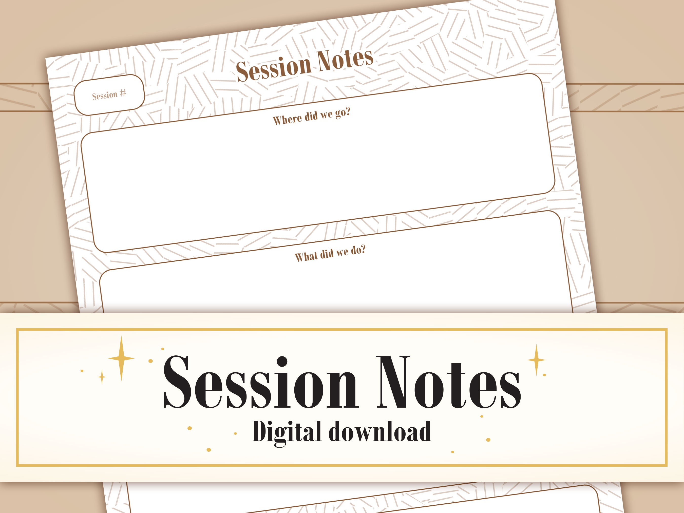 Session Notes Template D&D Digital Tools Printable Download for Session Notes Template D&D Digital Tools Printable Download for