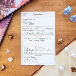 Session Notes Template | D&amp;D Digital Tools | Printable Download for ...