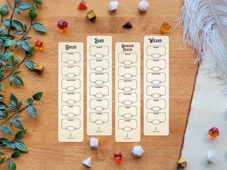 D&amp;D Bookmarks Dungeons and Dragons Inspired Bookmarks - Etsy