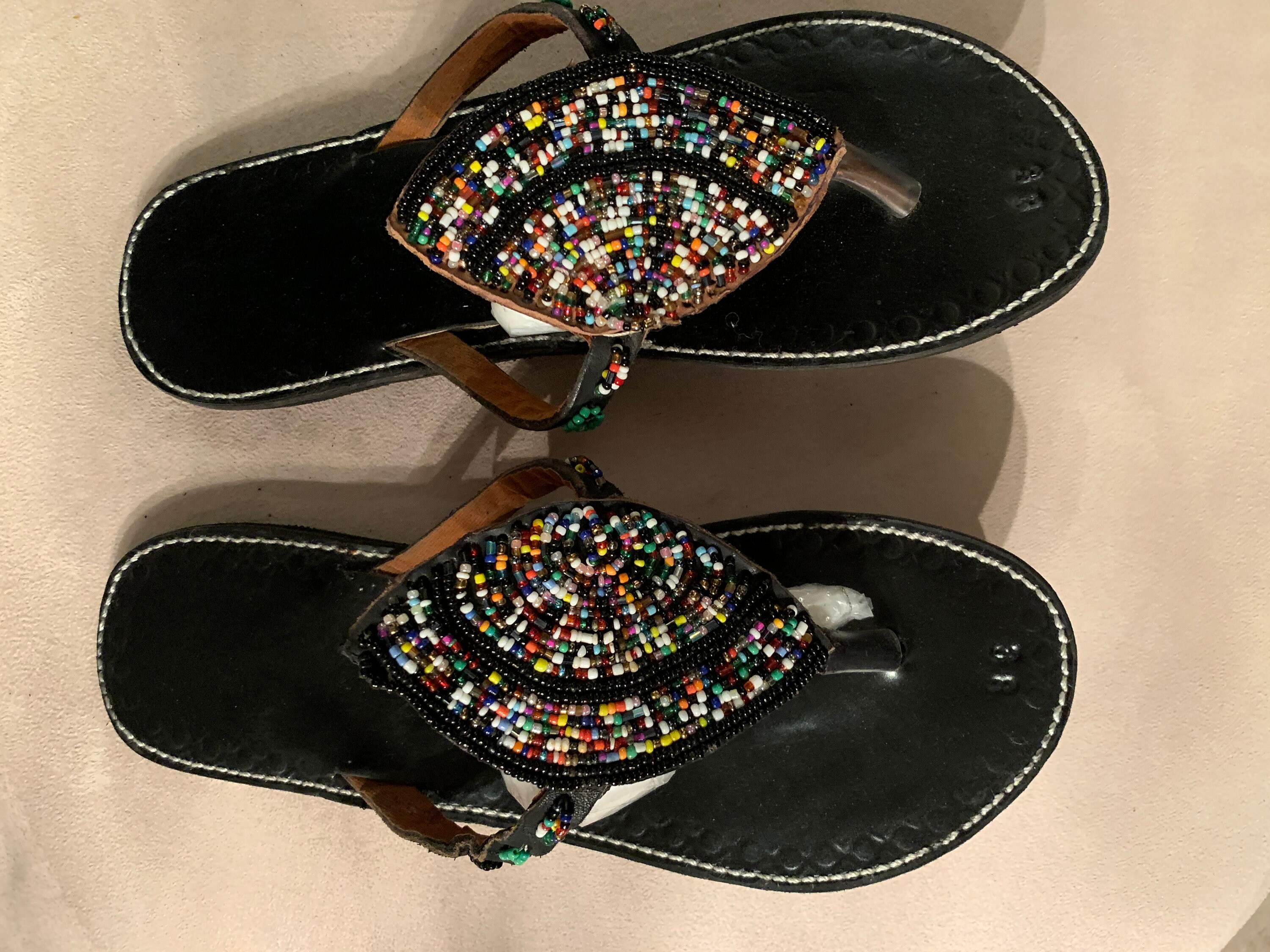handmade beaded sandals