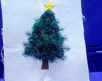 Disegno per ricamo con frange di albero di Natale / File per ricamo a macchina per felpa festiva / (download immediato)