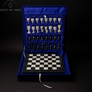 Handmade Black Onyx Marble Chess Set: Luxury Stone Board