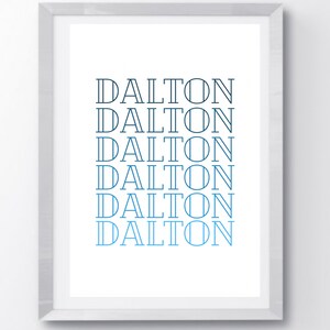 Personalized Name Nursery Sign- Nursery Art, Baby Boy, Printable, Digital Download, Baby