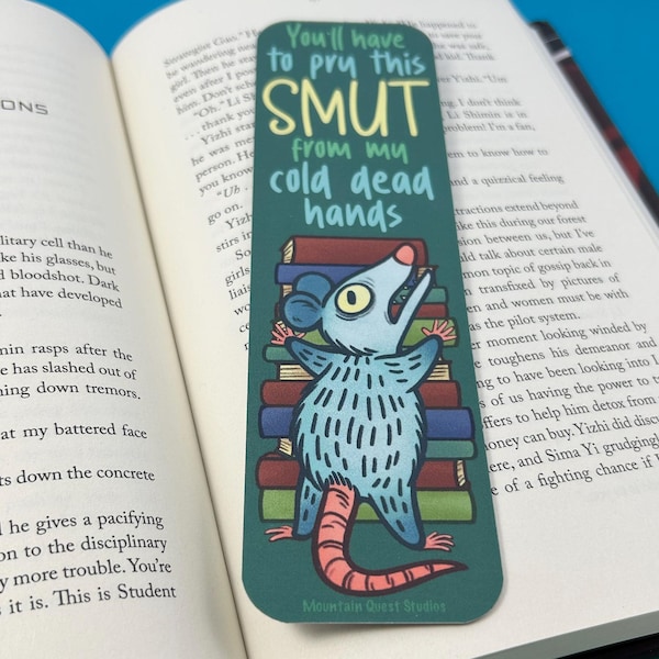Smut Bookmark, Opossum Book Mark, Cute Opossum, Possum Lover Gift, Book Lover Gift, Funny Opossum Bookmarks, Book Hoarder, Smut Lover Gift