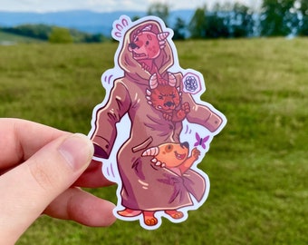 Naklejka Kobold na laptopa, Koboldy w płaszczu, Sztuka kobolda DnD, Zestaw naklejek Dnd Wodoodporne naklejki winylowe na butelkę z wodą, Prezenty DnD