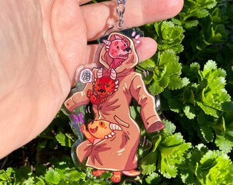 Kobold D&D Acrylic Keychain, Kobolds in a trenchcoat, 3.5 Inch Key Chain, DnD Keychain, DM gift, Gift for gamers, Dungeons and Dragons gift