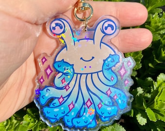 Llavero acrílico Flumph D&D, llavero de 3 pulgadas, llavero DnD, llavero holográfico, regalo DM, regalo para jugadores, regalo de mazmorras y dragones