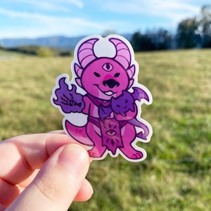 Kobold warlock sticker for laptop, DnD decal for cars, Dnd sticker Waterproof vinyl stickers for waterbottle, Dungeons and dragons gifts