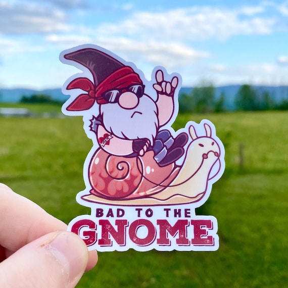 Bad to the gnome stickers for laptop, Cute gnome gift for her, Gnome gifts for mom, Funny gnome, Waterproof vinyl stickers for waterbottle