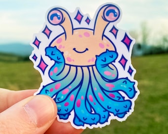 Pegatina Flumph Dnd para computadora portátil, arte de monstruo DnD, pegatinas de vinilo impermeables para botella de agua, regalos de mazmorras y dragones, regalos Dnd para él