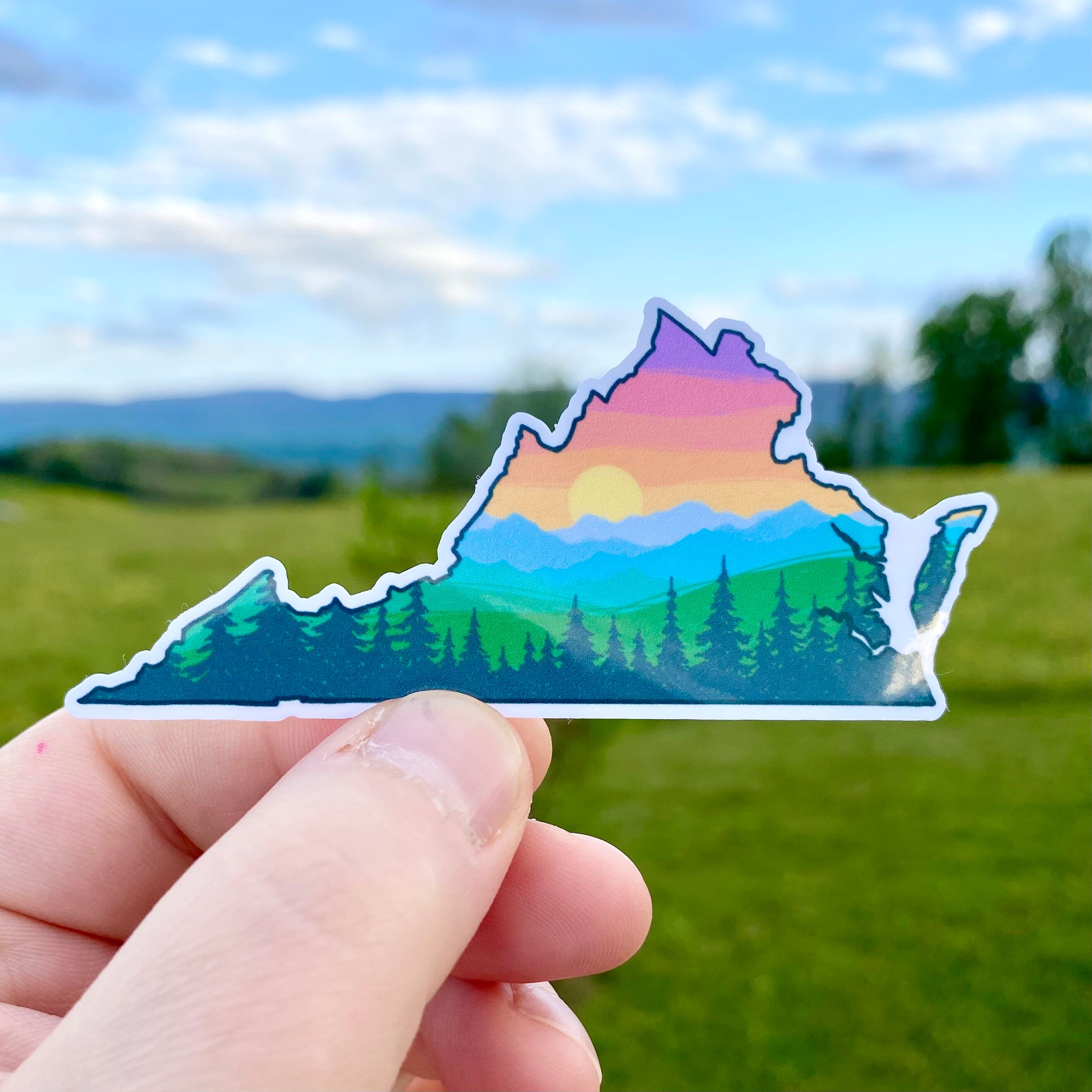 Virginia State Mountains 3.5 - 6'' Vinyl Sticker