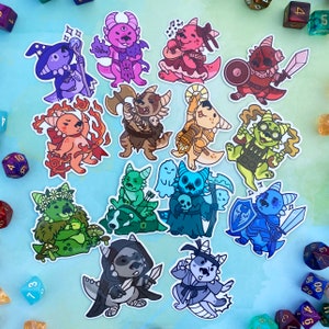 Kobold sticker set for laptop, Cute DnD sticker, Dnd sticker set Waterproof vinyl stickers for waterbottle, Dungeons and dragons gifts
