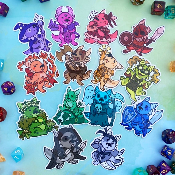 Kobold sticker set for laptop, Cute DnD sticker, Dnd sticker set Waterproof vinyl stickers for waterbottle, Dungeons and dragons gifts