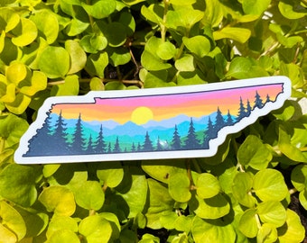 Tennessee state sticker for laptop, TN decal car, Smoky mountains sticker, Waterproof vinyl stickers for waterbottle, Tennessee gift for him