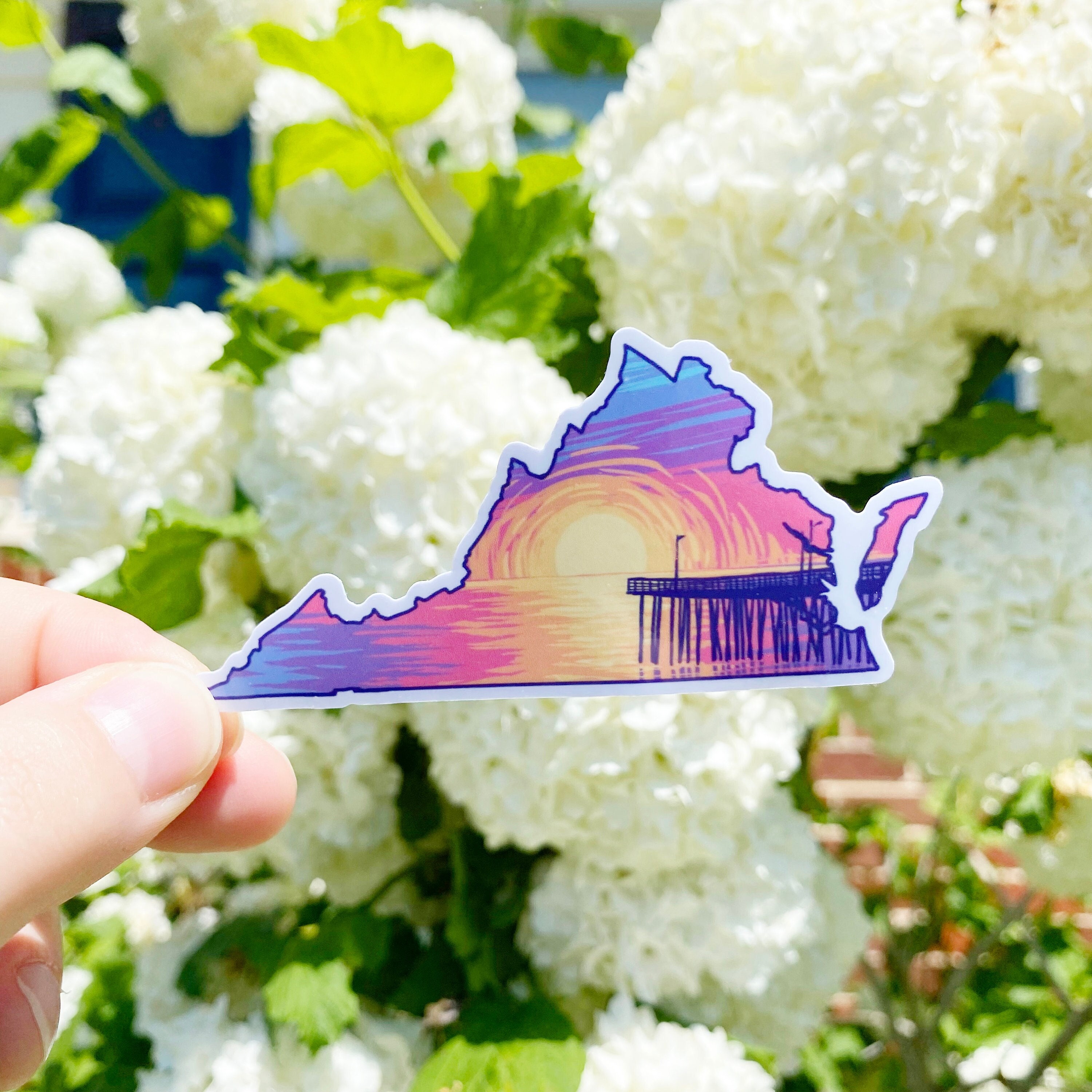VA Sticker for Laptop, Virginia Beach Sticker, VA State Sticker, VA ...