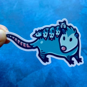 Niedliche Possum Sticker, Baby Possum Sticker, Opossum Geschenke, Geschenk für Wasserflasche, Geschenk zum Geburtstag Bild 4