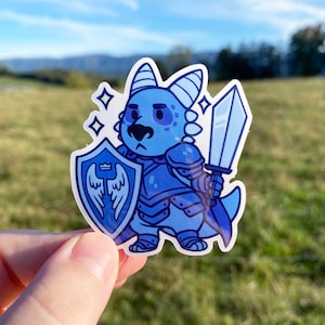 Kobold paladin sticker for laptop, DnD decal for cars, Dnd sticker Waterproof vinyl stickers for waterbottle, Dungeons and dragons gifts