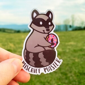 Raccoon sticker cute, Raccoon sticker for laptop, Trash panda sticker, Raccoon art, Cute raccoon gifts, Waterproof vinyl stickers for kids