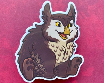 Owlbear sticker for laptop, Cute DnD stickers, Waterproof vinyl stickers for waterbottle, Dungeons and dragons gifts, DnD gifts for DM