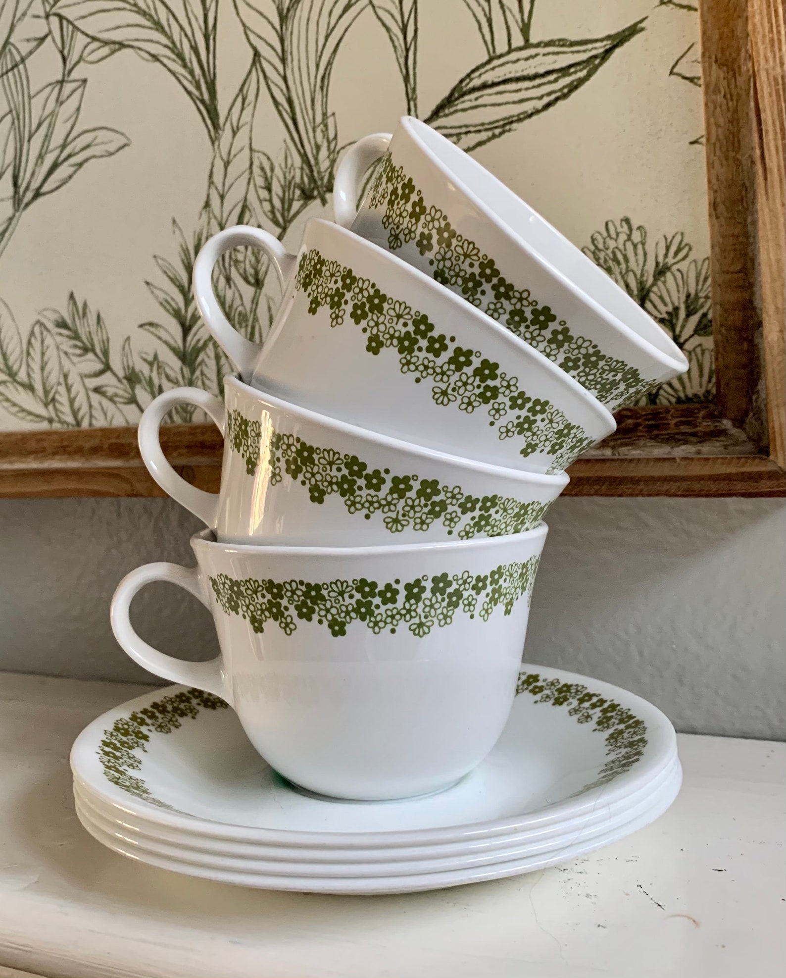 10 piece Vintage Corelle spring flowers tea cup set Etsy