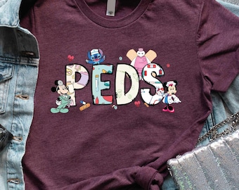 PEDS Nurse Shirt, Disney Pediatrics T-Shirt, Pediatric Nurse Tee, Nurse Gift, Nursing Sweatshirt, Cute Nurse Sweater, Holiday Nurse Shirt