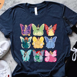 a t - shirt with a bunch of butterflies on it