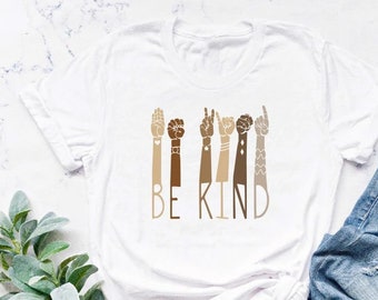 Be Kind Gebarentaal Shirt, Be Kind Shirt, Leraar Shirt, Anti-Racisme Shirt, Vriendelijkheid Shirt, Liefde Shirt Gebarentaal, Leraren Tolk