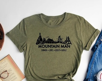 Disney mountain man shirt, DISNEYWORLD shirt for men, splash mountain, space mountain, Thunder mountain, Mt. Everest shirt