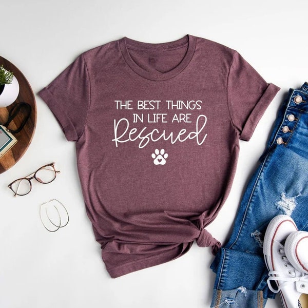 Dog Rescue Shirt, Animal Rescue Shirt, Rescue Dog Tshirt, Paw Print, Dog Paw T-shirt, Animal Rescue, Fur Mama, Dog Lover Gift, Adopt A Dog