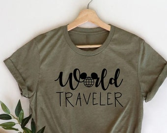 World Traveler Shirt, Traveler Shirt, Vacation Shirts, Girls Trip Shirts, Disney Shirt, Disney Trip Shirt, Gift for her, Mickey Minnie Tee