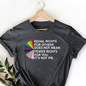 Equal rights for others does not mean fewer rights for you shirt, it not pie shirt, LGBT Rainbow, Black Rainbow, Transgender Rainbow, Pride image 1