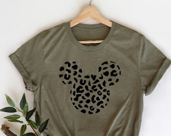 Ear Shirt, Leopard Mickey Shirt, Leopard Minnie, Cheetah Mickey Shirt Minnie Shirt, Shirts for Women, Animal Kingdom shirt, Vacation Shirt