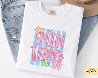 Speech Therapy Comfort Colors® T-Shirt, SLP Shirt, Speech Therapist Sweater, Back to School Top, Speech Department Tee, Gift for Pathologist