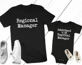 Regional manager shirt, Matching Father Son Shirts, Assistant to the regional manager shirt, Father son matching shirts, Dad son