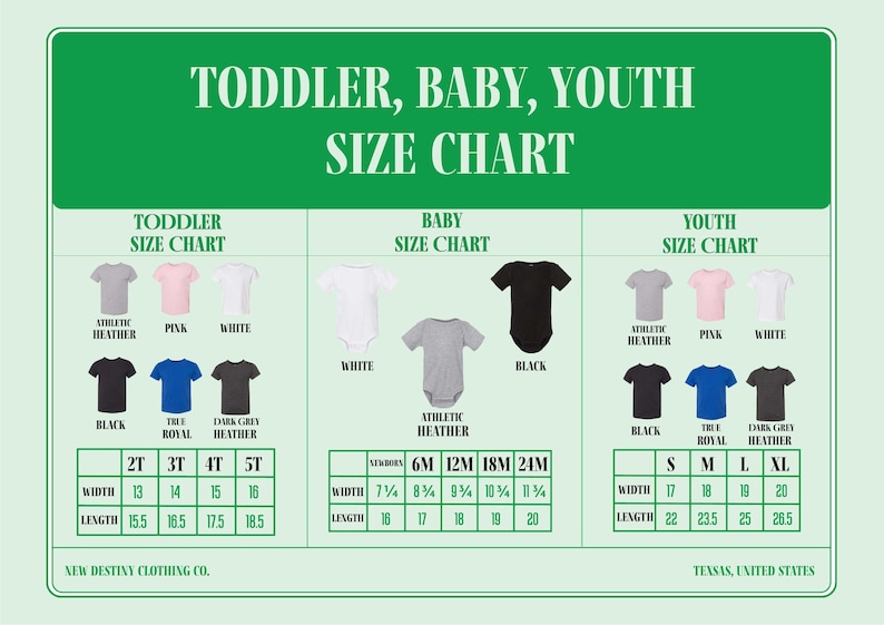 a chart showing the size of a baby's shirt