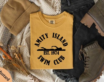 Jaws Amity 1975 Shirt, Amity Island T-Shirt, Beach Vacation Shirt, Beach Thriller Shirt, Great White Shark Movie Shirt, Horror Fan Gift Tee