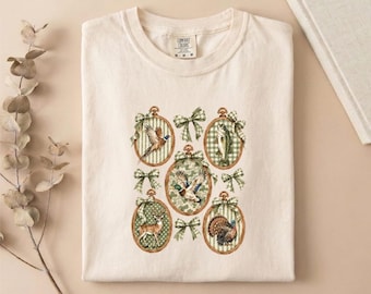 Comfort Colors® Vintage Bird Ornament T-Shirt, Cottagecore Sweatshirt, Nature Shirt, Woodland Tee, Bird Top, Bird Lover Gift