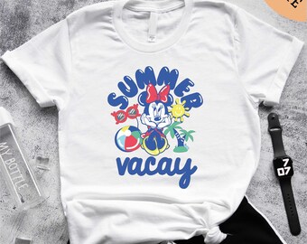 Camiseta de Minnie "Vacaciones de verano", camiseta de Minnie de Disney, camiseta de verano, camiseta de vacaciones de WDW Friends, suéter de Minnie Mouse, camiseta de viaje de verano, camiseta de vacaciones