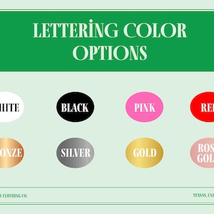 a set of different color options for different colors