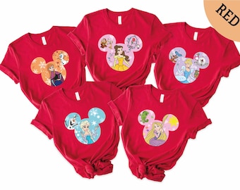Disney Princess Mickey Head T-Shirt, Disney Princess Tee, Disney Character Shirt, Disney Trip T-Shirt, Girls Trip Shirt, Cinderella Sweater